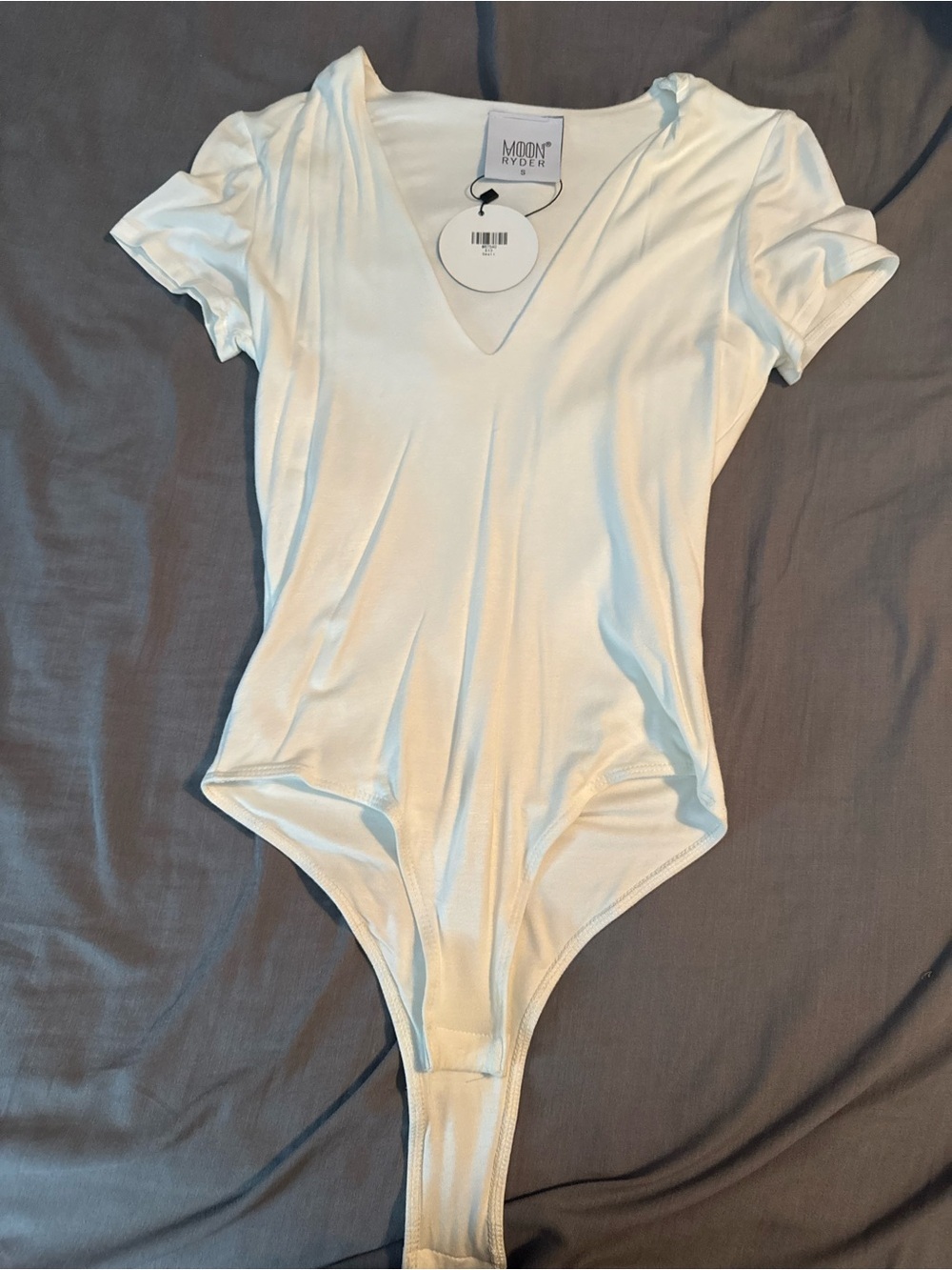 White V-Neck Short Sleeve Bodysuit